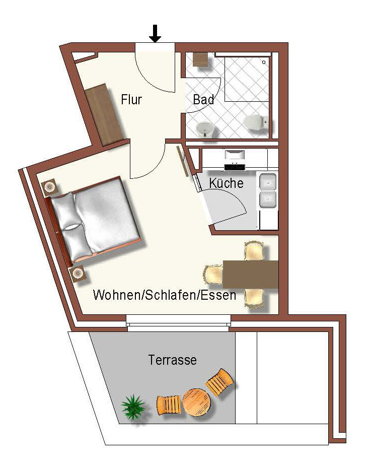 Grundriss der Wohnung.