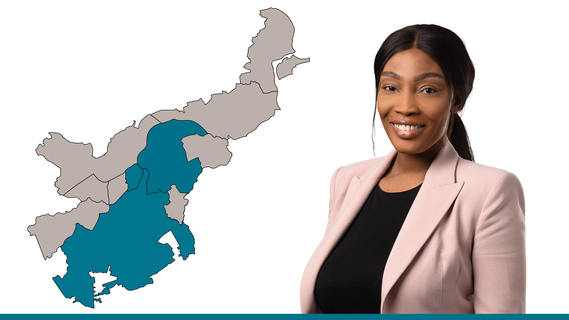 Die Ansprechpartnerin vor einer Lübeck-Karte, der Vermietungsbereich ist hervorgehoben. Die Ansprechpartnerin vor einer Lübeck-Karte, der Vermietungsbereich ist hervorgehoben.